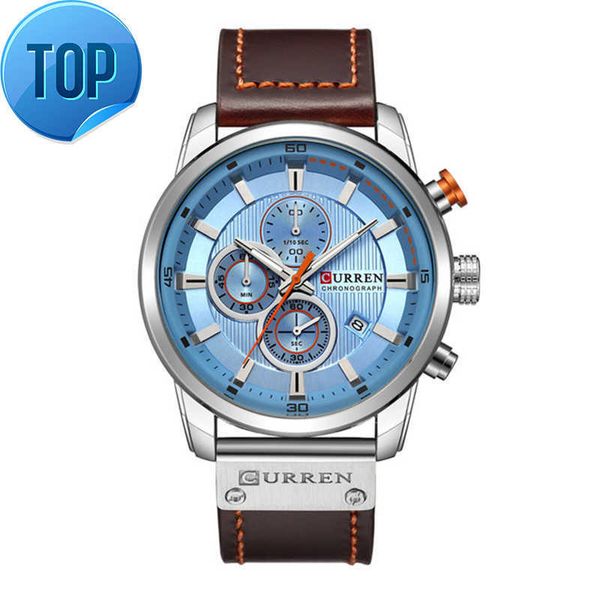 En iyi marka lüks curren 8291 moda deri kayış kuvars erkekler gündelik tarih iş iş erkek kol saatleri saat montre homme izler