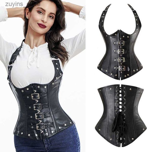 Frauen Tanks Camis Steampunk Korsett Top Frauen Korsett Sexy Bustier Gothic Korselet Overbust Leder Bustier Taille Plus Size 6xl Stahl Boned14667538 L49