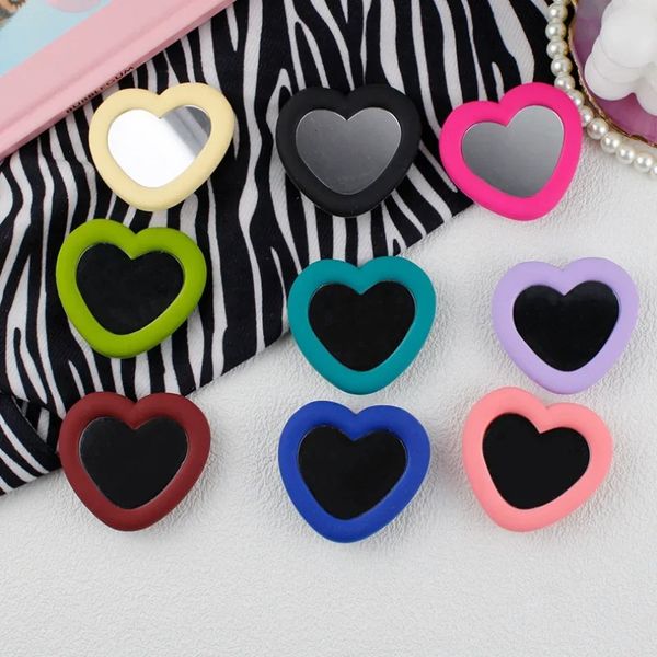 2024 Korea Ins fofo Love Heart espelho preguiçoso Griptok Suporte para iPhone 14 Plus Acessórios Grip Tok Silicone Phone Holder Ring Stand1.Love Heart Mirror Grip Tok