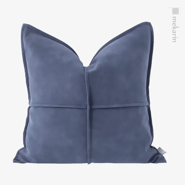 Pillow Home Decoration El Sofá Modern Light Luxury Liting Sala de estar cinza azul de cintura quadrada macia