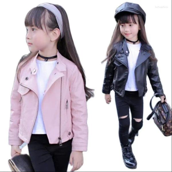 Jaquetas 2024 Primavera Autumnpu Girls Teens Girl Clalar Casacs Casacos Teen Windbreaker Roupas de roupas infantis 3-12 anos