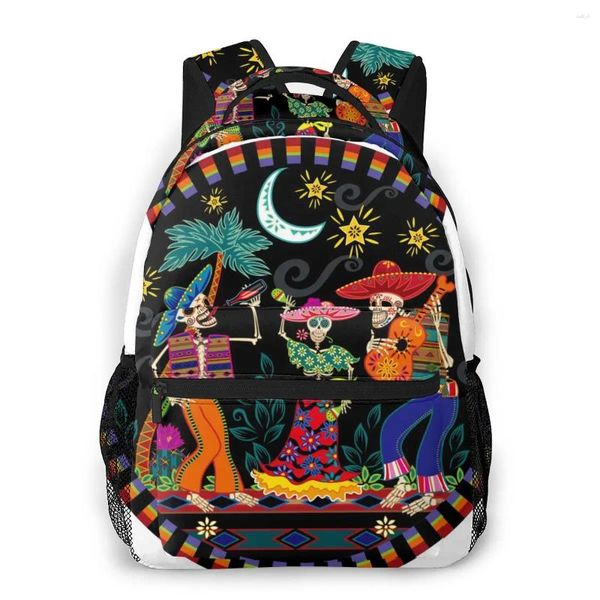 Mochilas Backpack Mackpacks Day of the Dead Party Girl for Women Large School Bag adolescente