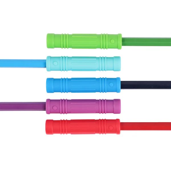 Силиконовые игрушки для прорезывания зубов для детей карандашные топперы жевальные карандашные трубки безопасная пище