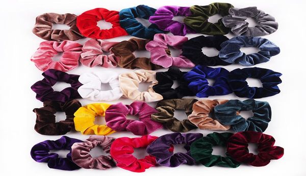 Girl Women039s Velvet Hair Scrunchies Acessórios de gravata Ponytail Helder Bandas de cabelo macias de cabelo Velor Pleuche Headwear3274831