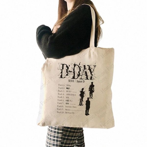 Bolsas de ombro Agust D Pattern Tour mundial TOTE BACA CASUAL BACA DE LOVA MÚSICA BACA DE LAGA LAGE B4OK#