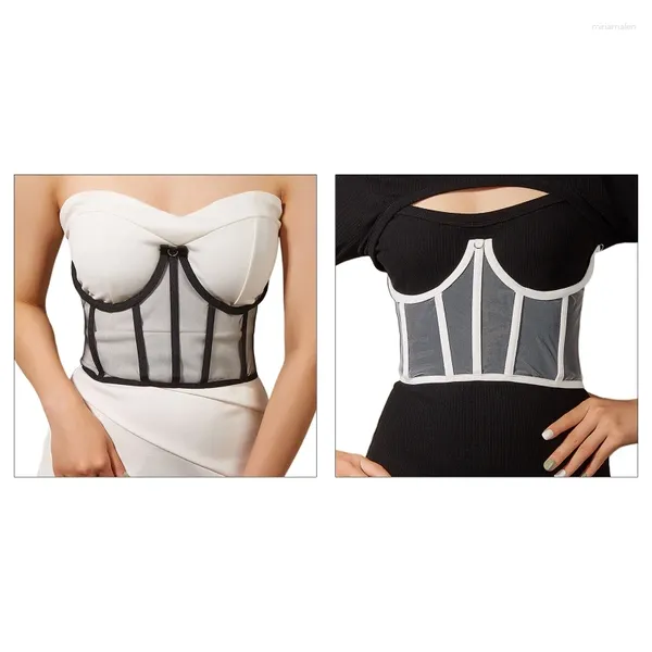 Ремни сексуальные женщины Top Corset Solid Color Женщина кружевное подъем маскарадных вечеринок под боем на талию