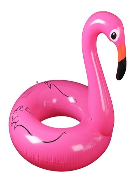 Inflável Flamingo Nada de água Float Tubo Bang para crianças adultos piscina gigante 120cm8936307