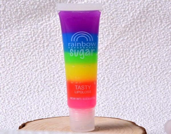 Neueste magische wasserdichte Regenbogenzucker Lipgloss Kosmetik -Feuchtigkeitscreme Feuchtigkeit transparenter Lippenbalsam Fruchtflüssigkeit Li2161760 feuchtigkeitsspendend