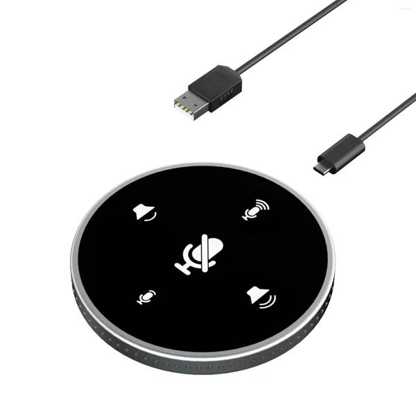 Mikrofonlar Masaüstü USB Konferans Hoparlör Mikrofon Dahili Hoparlör 360 ° Çok yönlü PC Bilgisayar Kondenser Mikro Dizüstü Bilgisayar İçin