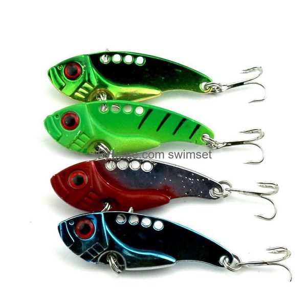 100pcs 11g/0.388oz 5.5cm/2.16 balıkçılık yemleri seti kaşık Çin metal vib payetleri balık sert yem bas titreşim crankbait damla deliv dhezt