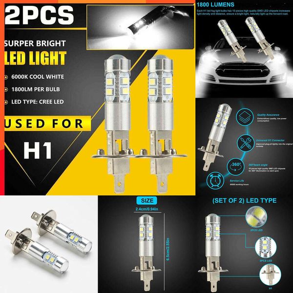 2024 1 par H1 Bulbo de farol de LED 100W Alta FOG BAIXA BULHA CONDUTA BULBS 6000K BIGH