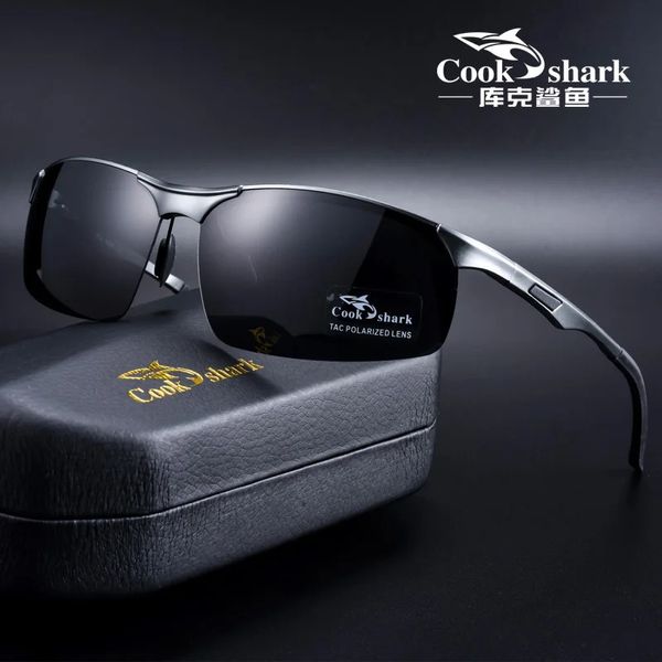 Cozinhe óculos de sol de magnésio do tubarão de tubarão mensal HD Driver polarizado copos de motorista 240416