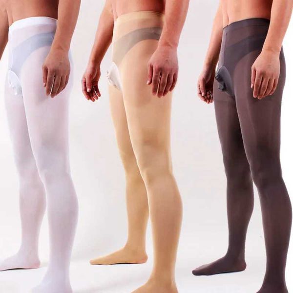 Sexy Socken Penis Cover Strumpfhosen für männliche Unterwäsche Schwulen sexy erotische Dessous Herren warme Samtstrümpfe Sex Nacht Kleidung Slim Pantyhose 240416