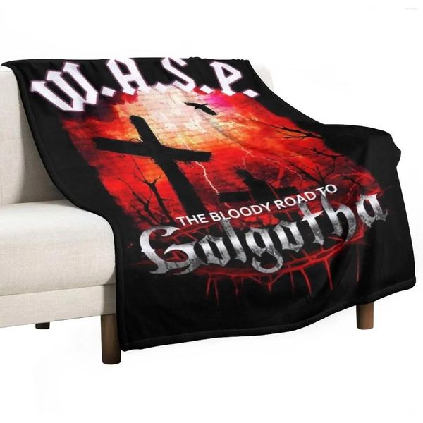 Coperte W.A.S.P.Bandy the Bloody Road to Golgotha lancia un plaid coperta su divano turisti es