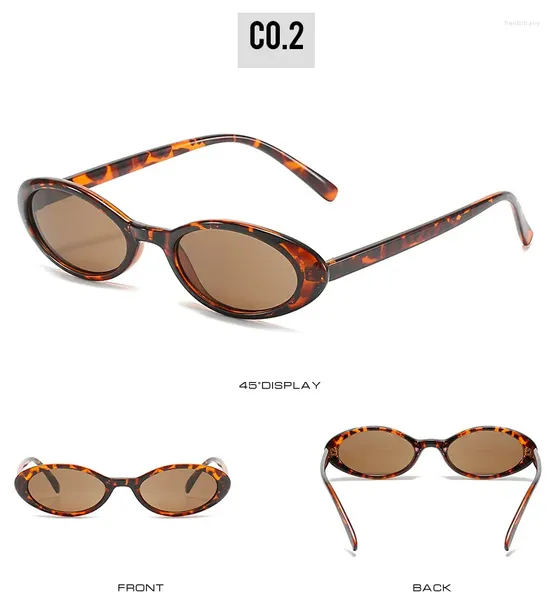 Gürtel Vintage Ovale Sonnenbrille 2024 Männer Designer kleine Sonnenbrillen Retro Mode Frauen