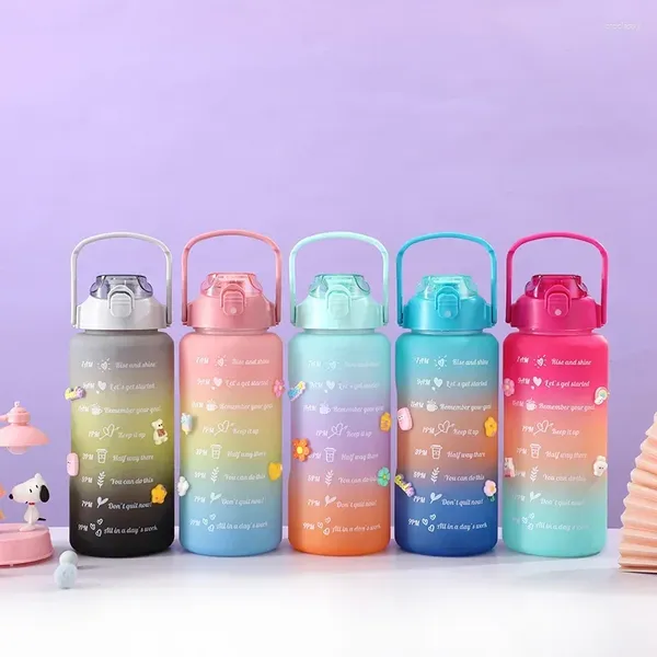 Бутылки с водой Agoyous 3pcs/Set Bottle с соломенным открытым холодным бутылками мужчины женщины фитнеса маркеры Drinkware Drinkware