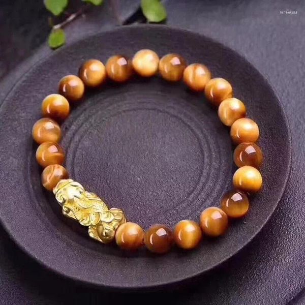 Strand Großhandel Joursneige Tiger Eye Naturstein Armbänder 10 mm runde Perlen Pi Xiu für Frauen Energie Schmuck