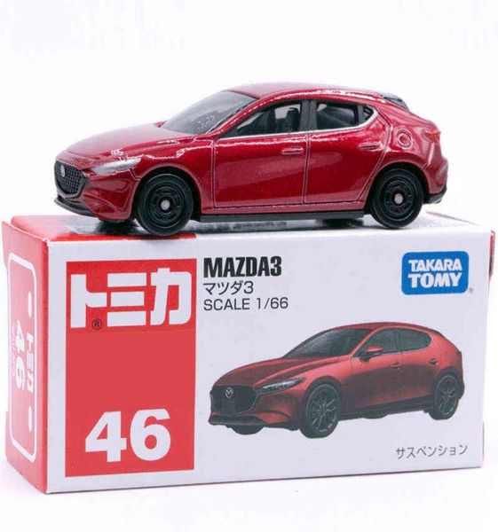 Takara Tomy Tomica no 46 Mazda 3 Modelo de carro Diecast Toys for Children escala 1 66 Soul Red Mazda3 046 Y11244020827