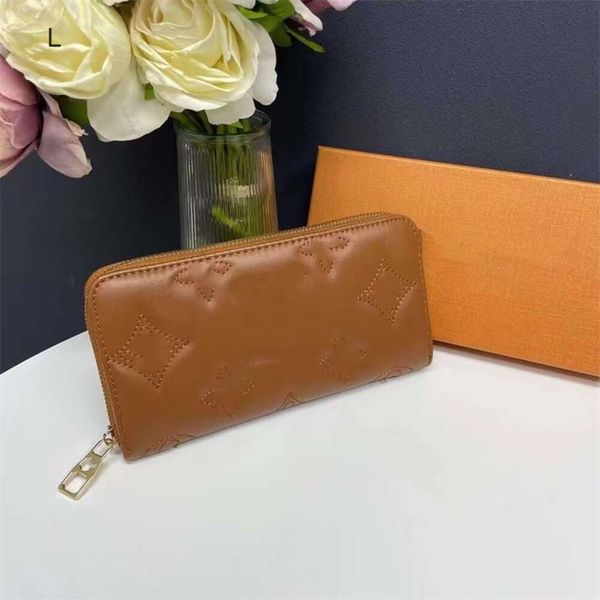 Brieftaschen verkauft 85% des Fabrikhandels Neue Womens Brieftasche Long Fashion Doppel Reißverschluss großer Kapazität Null Handheld -Telefontasche