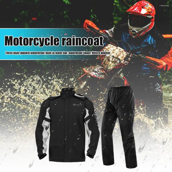 Regenmantel Motorrad Regenanzug reflektierende Jackenhose mit Schuhabdeckungen atmungsaktiver Netzliner Regenbekleidung Outfits