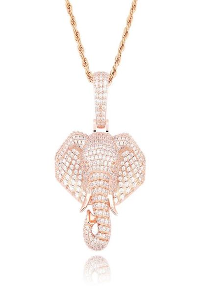 ECED Out Elephant Anhänger Halsketten für Männer Luxusdesigner Herren Bling Diamond Tier Anhänger Gold Silber Roségold Kette Halskette 9316328