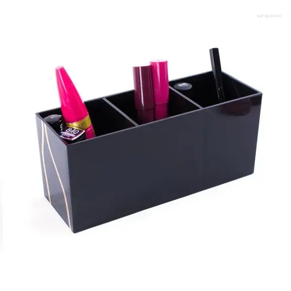 Aufbewahrungsboxen Schwarze Acryl -Make -up -Bürstenbehälter 36x18 klein unter dem Bett für Decken