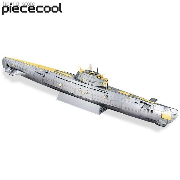 3D Puzzles lotecool 3d Metal Puzzle Submarine Model Building Kits Diy Toy para adultos Teaser Brain para adolescente Y240415