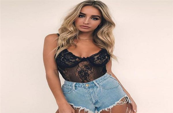 Sexy Women Lace Bodysuit High Lingerie Bralet Suits One Piece See através de mulheres roupas íntimas de roupas de roupas de macacão Mulher5220359