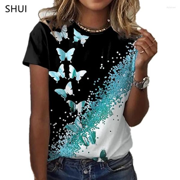 Herren-T-Shirts Schmetterling und Kurzärmel-T-Shirt von Frauen 3D-gedruckter Kleidung übergroß