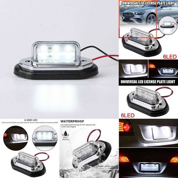 2024 1PCS 12V 24V Impermeável 6 LED Placa de carro LED Placa de luz Light Light Light Boat Boat Truck Trailer SUV Van Caravan