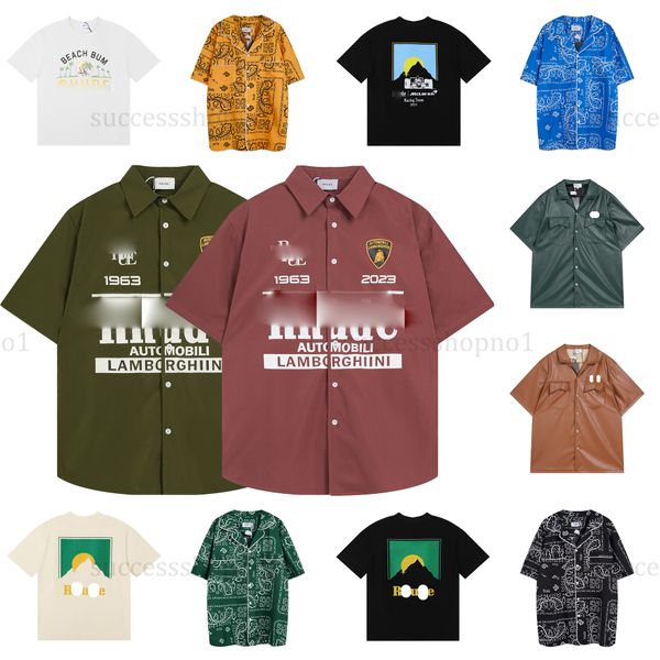 camisa de camisa rhude camiseta para póhoshirttess camiseta casual moda de manga curta Europa America homens homens redondos pescoço tshirts modas de modas de roupas masculinas