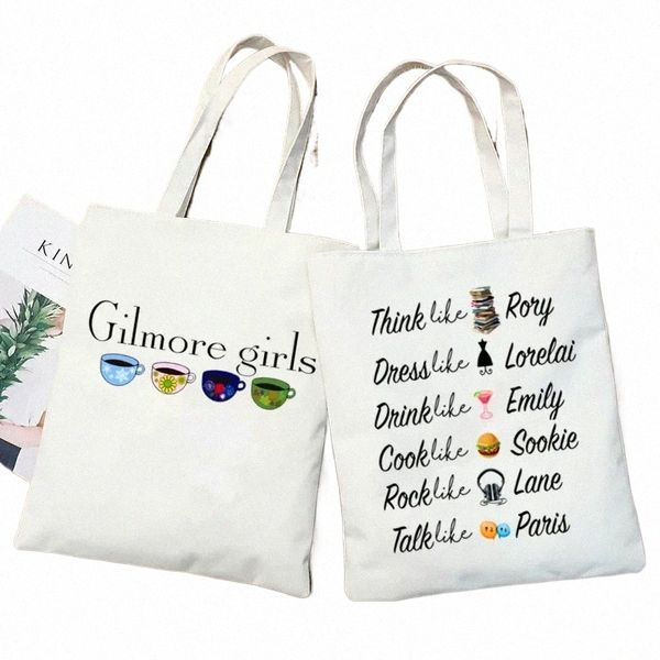 Gilmore Girls Graphic Carto Print Shop Bags Girls Fi Casual Pacakge Hand Bag H83H#