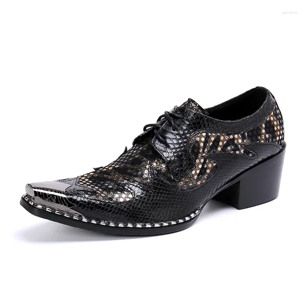 Scarpe eleganti neri puntati in acciaio in acciaio vera pelle vera pelle da uomo alunito di business formale di grandi dimensioni 47