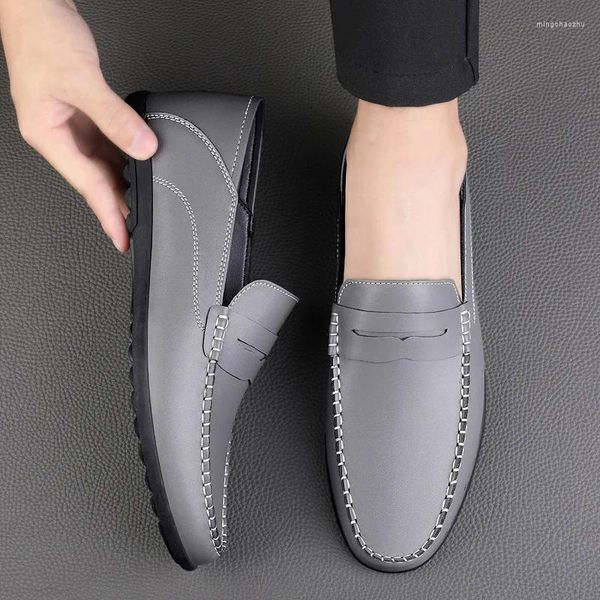 Sıradan Ayakkabı Erkek Ayakkabı Büyük Boy Loafers Konforlu Dayanıklı Daireler Yaz İş Deri Moda Modeli