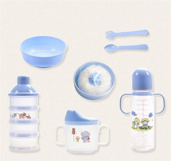 2020 03 anos de garrafa de recém -nascida Novo Baby Safe Nontoxic Outing Supplies Tule Kettle Kettle Spoon Fork Box LJ2017169268