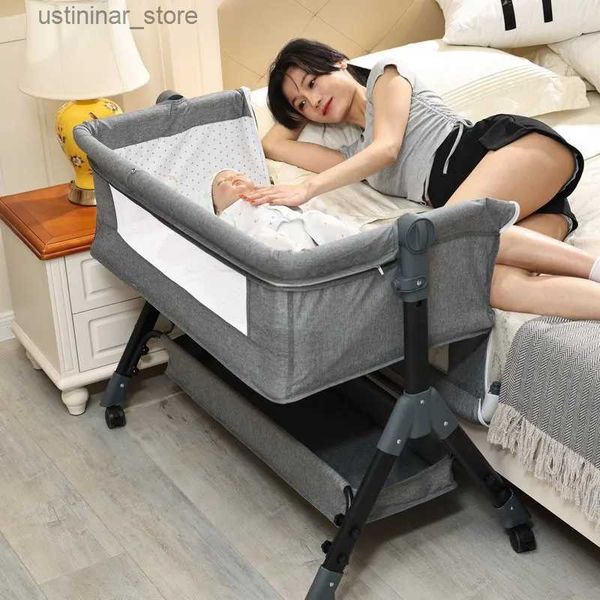 Детские кроватки складной детской кровати кроватки Портативная басинота прикроватная кровати для подъема