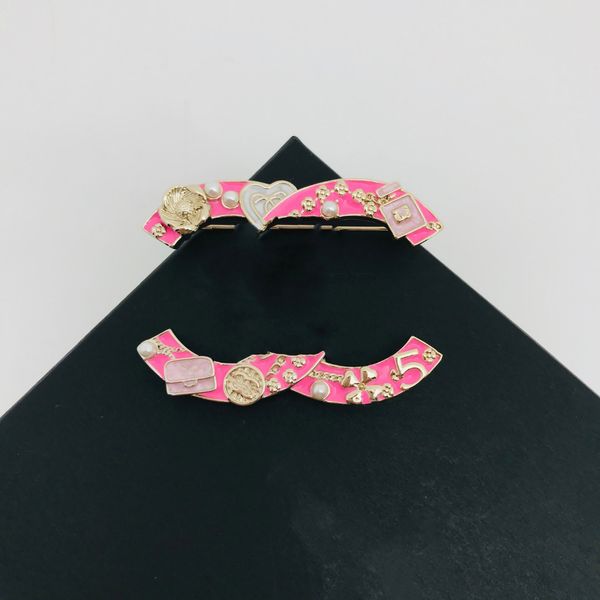 Luxusdesigner hochwertiger rosa Emaille Multi-Muster-Kombination Brosche Brosche Herren- und Frauenmodellmarke Messingkragen Brosche Kleidung Schmuckzubehör Accessoires