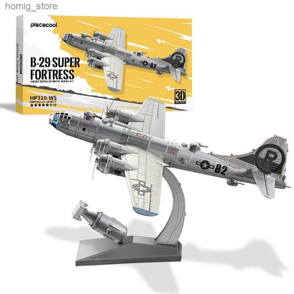 3D головоломки PieceCool Model Kits B-29 Super Fortress 3D Metal Buzzles DIY игрушки для взрослых мозговых типов Y240415