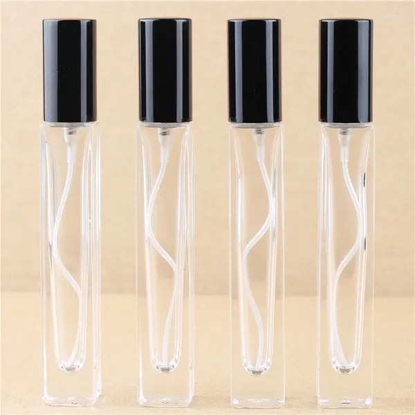 Garrafas de armazenamento 100pcs/lote 10ml garrafa de perfume de vidro preto portátil com atomizador contêineres cosméticos vazios para viagem