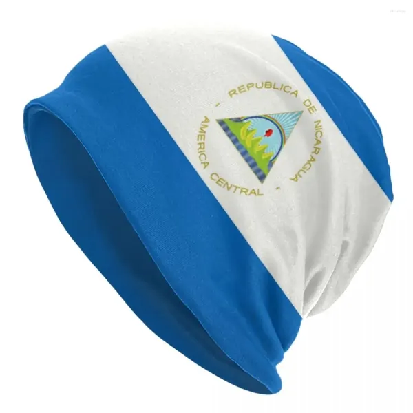 Berets Nicaragua Flag Skullies Beanies Caps Unisex Winter Theme Disting Hat Мужчины Женщины модные шляпы для взрослых шляпы на открытом воздухе лыж