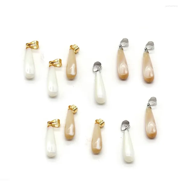 Colares pendentes Mãe natural da pérola Shell Longa Drop Charms para Jóias Fazendo Brincho de Colar Diy Acessórios de Moda