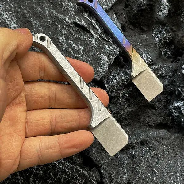 Anahtarlıklar Çok Fonksiyonlu Mini Titanyum CrowBar PRY Çubuk Tornavida Aracı Anahtarlık EDC Aracı