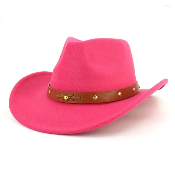 BERETS WEST WEST COWBOY HAT WIRM BRIM MENS PEACH CUORE TOTTO FEDORA HATS DONNE COWGIRL CAPEAU PARTI CAPSA CASUALE SOMBREROS DE MUJER