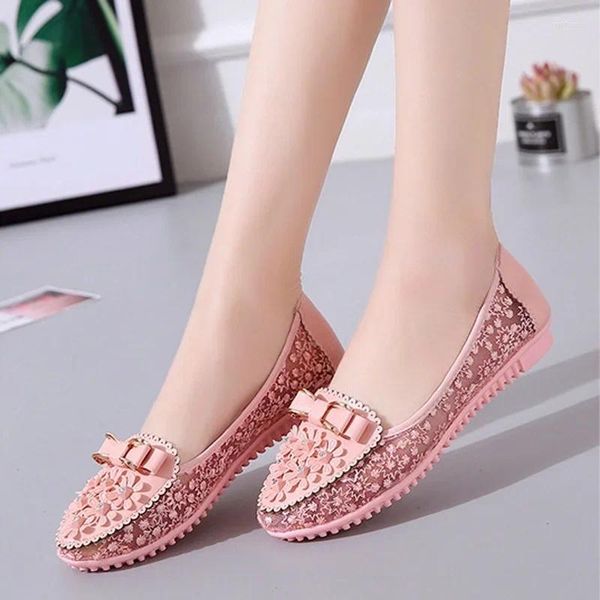 Lässige Schuhe 2024 Ballettflats für Frauen atmungsaktive Spitze Sommer Frauen Leichtes Slip-on Flat Ladies Sleader Komfort Walking