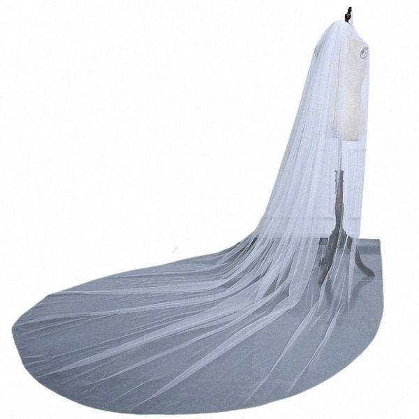 atacado marfim branco barato 3 metros Catedral Catedral Casamento Véu de uma camada LG Cut Edge Bride Véils 2024 x0xw#