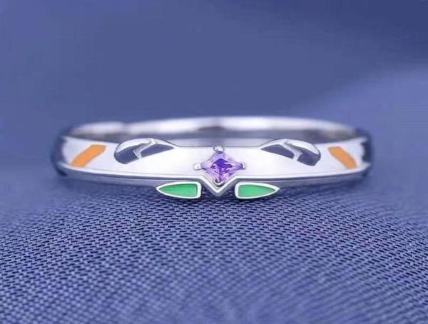 Cluster Ringe Anime Eva Asuka Langley Soryu Ayanami Rei Eva01 Emaille Ring für Männer Frauen 925 Sterling Silver Cosplay Requisiten Juwely8911045