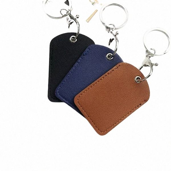 PU Leather Kartenhalter Keychain Key Ring Tür Schloss ACC -Tags ID -Kartenkoffer Keychain ACC -Kartenbeutelschlüssel Tag Ring M5YK#