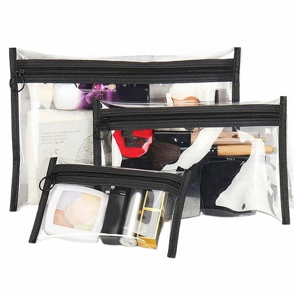 transparent wasserdichte PVC Make -up -Beutel FI NEU Clear Cosmetic Bag Frauen Make -up Organizer Toilettenbeutel Kosmetikbeutel P1HX#