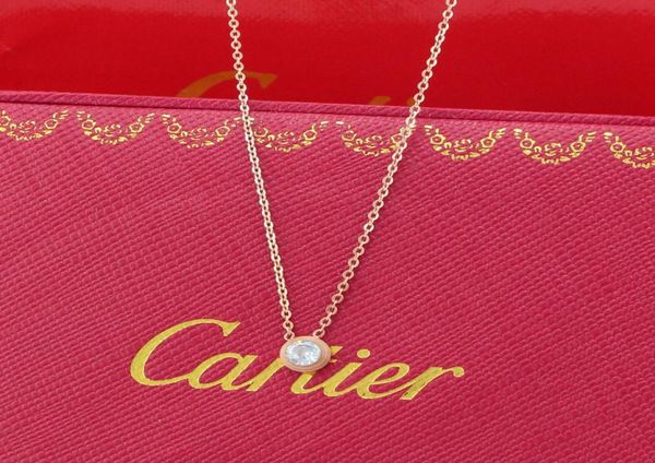 Nuovo marchio famoso Jewerly 316L Titanium Steel 18k Necklace in oro rosa in oro corto Neccante argento Ciondolo per coppia Gift5629468