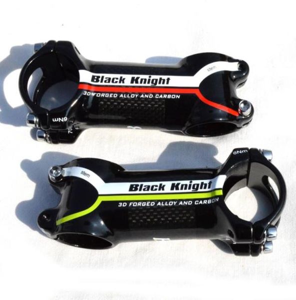 Black Knight Road Bicycle Stammlegierung und Kohlefaserstamm MTB Rad Fahrradfahrradstiel 318 mm x 60708090 00110120mm 115155G1120503